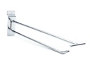 双线电镀带价格牌槽板钩30CM Gancho Doble Línea Con El Portaprecio para Sistema de lama30cm 100/caja