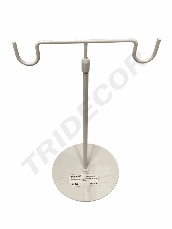 Espositore a doppio gancio simmetria bianco 35,5 64cm(Altezza)x23cm(Larghezza)x18cm(Base)
