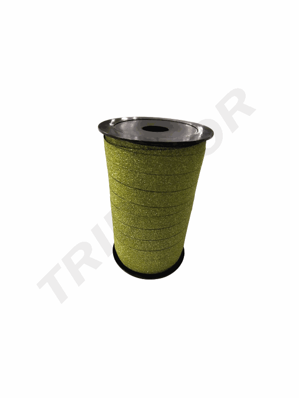 Green Gift Ribbon with Glitter 10mmx50m 68245 Col11