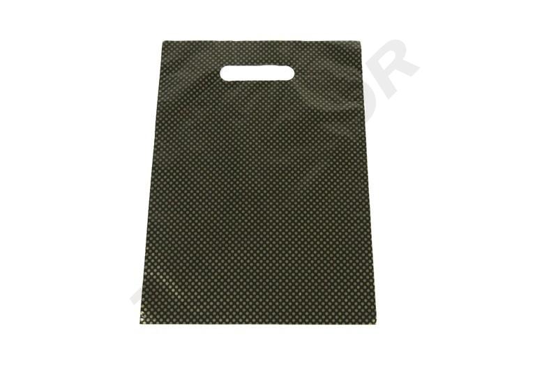 Plastic Bag with Die-Cut Handle 25X35cm Gold Dot 100 units/pack