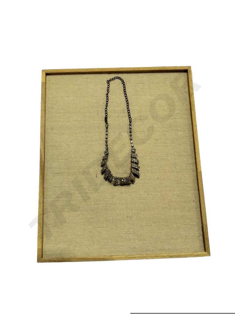 Présentoir pour 91 bagues en bois et lin