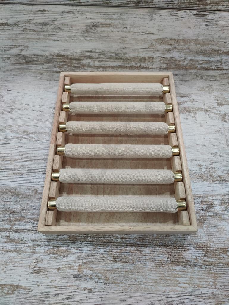 Expositor Para Anillos 6 Palos Madeli Y Lino
