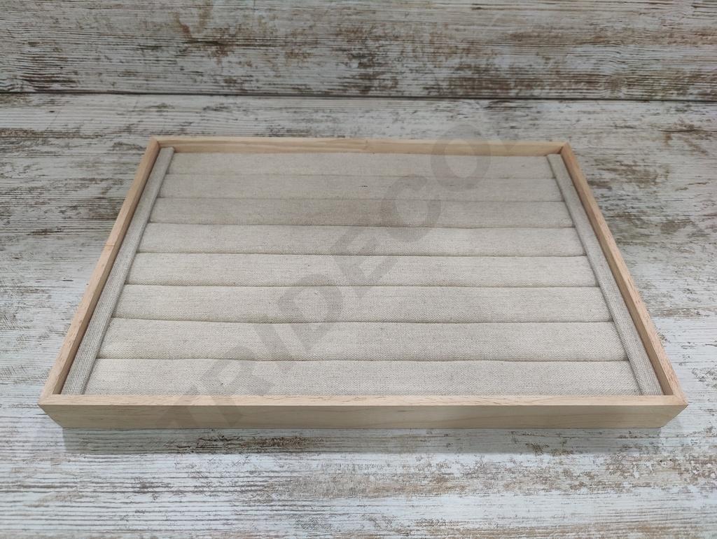 戒子展示盒 Bandeja Expositora de Anillos Madera Con Lino 50Und/caja