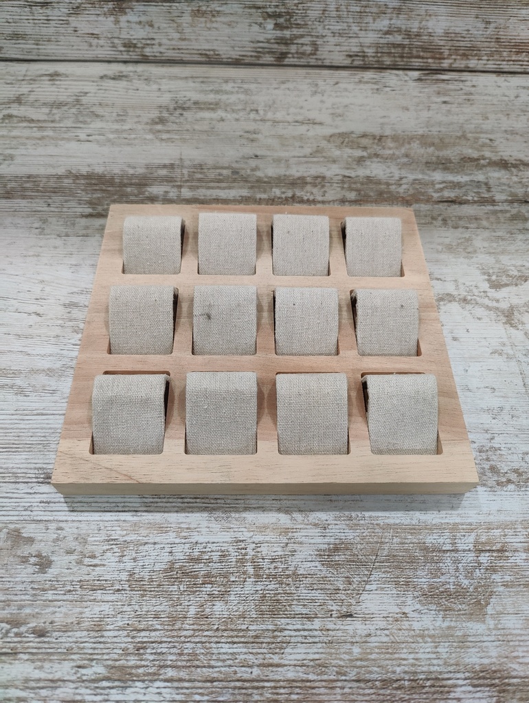 Expositor Joyería 12 Espacio S Pendiente Madera Lino