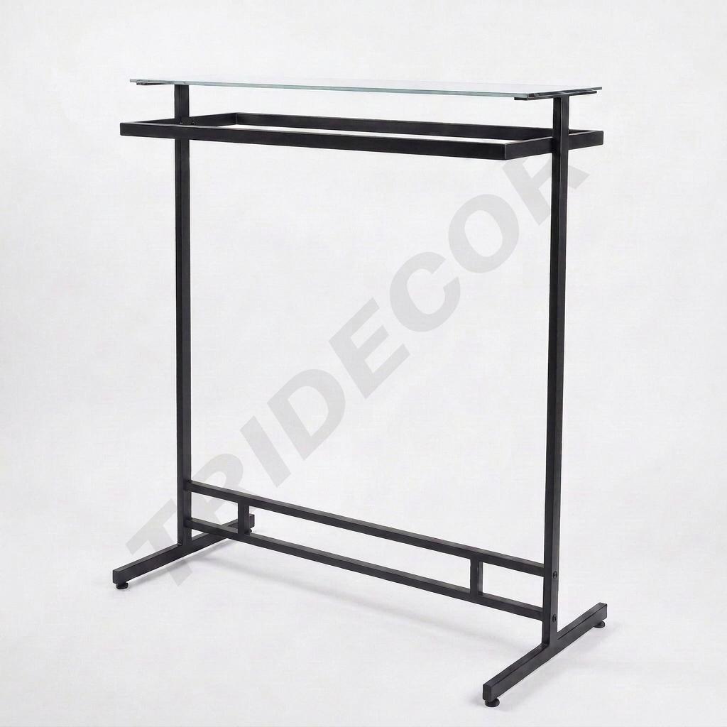 Perchero doble rectangular color negro con cristal superior
