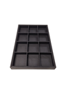 Black Leatherette Jewelry Tray 12 Compartments