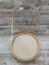 Round Linen and Wood Ring Display Stand with Lid