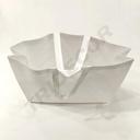 Borsa in tessuto 70G con manico lungo, colore bianco, 35X25+12cm, 25 unità/pacco