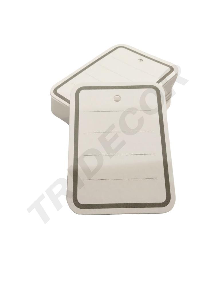 带灰边的白色标签 价格为 500 件 4.8X6.6 Etiqueta Blanco Con Borde Gris para Precio 500 Pcs 4.8X6.6
