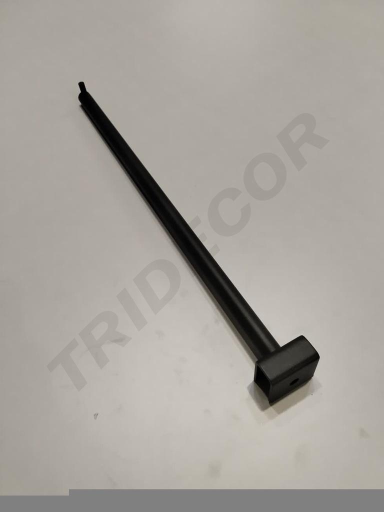 卡扁管磨砂灰一钉 Gancho Gris para Tubo Rectangular Un Clavo 16mm 40cm