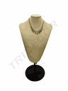 Expositor Collares De Lino Con Base Soporte Color Vainilla