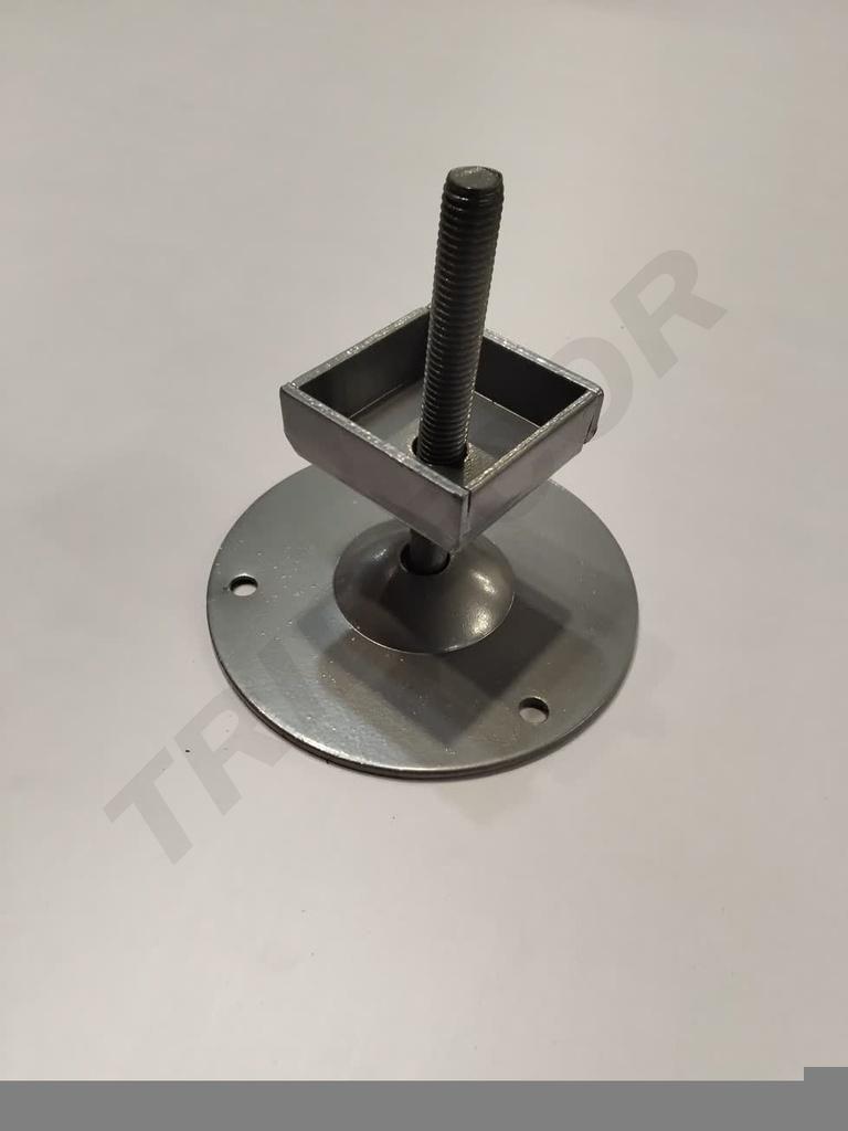 Base Ajustable pour Tube Carré Gris 38X38mm