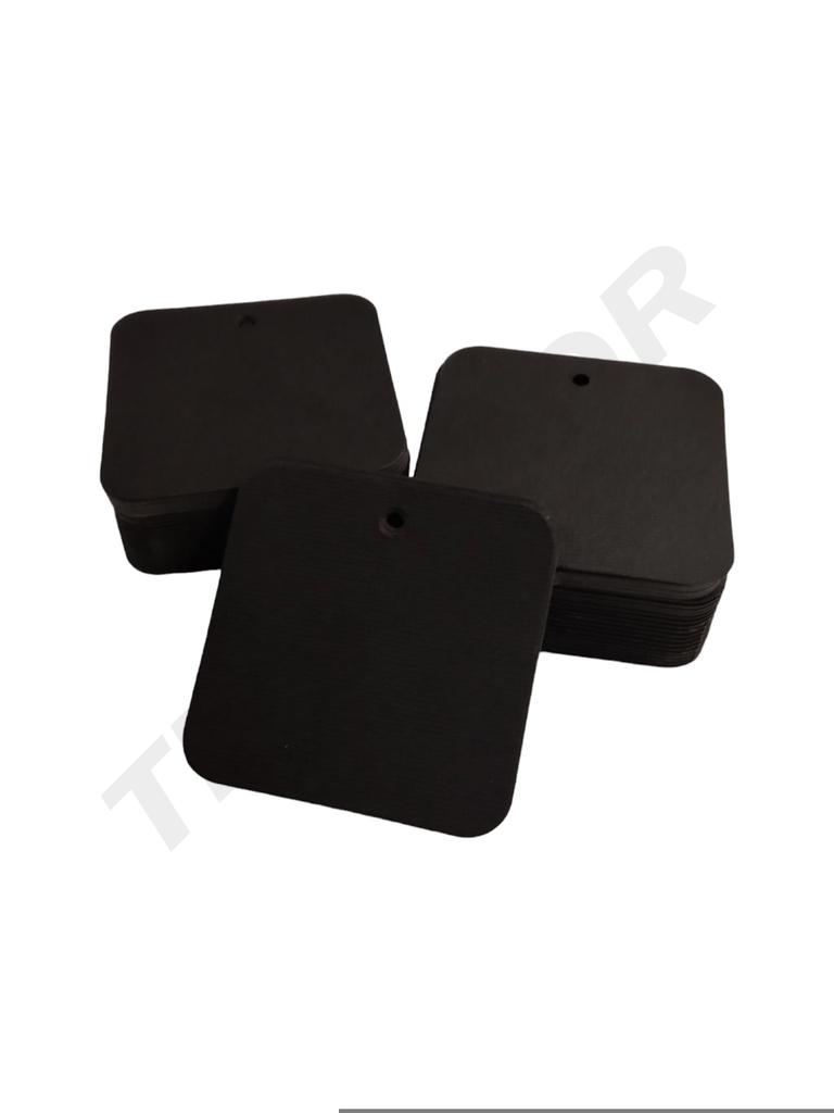 Étiquettes de prix carrées noires 5x5cm 100 unités