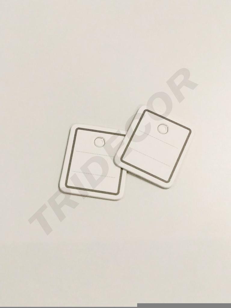 Étiquettes découpées blanches avec lignes grises 1,9 x 2,2 cm, 500/paquet