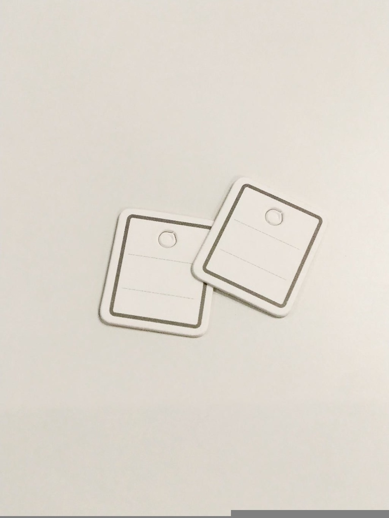 White Die-Cut Labels with Gray Lines 1.9X2.2cm 500/Pack