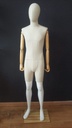 Mannequin homme blanc avec bras articulés en tissu et bois clair