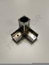 Square Tube Union With 2 Chromed Directions Tube 25X25mm