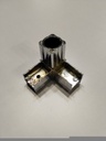 Square Tube Union With 2 Chromed Directions Tube 25X25mm