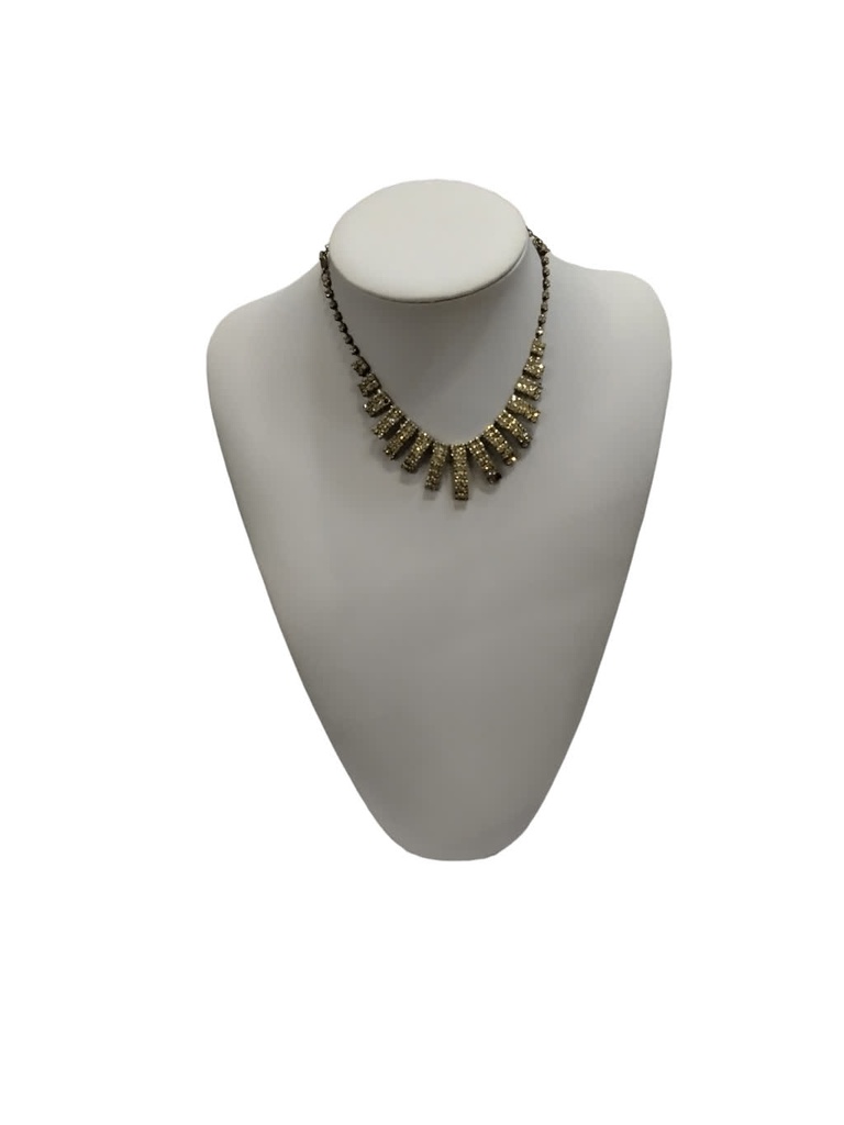 white leatherette necklace display