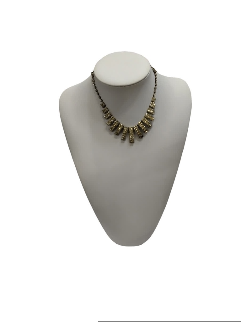 white leatherette necklace display