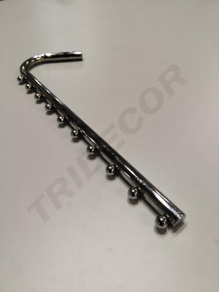 电镀10珠管下斜挂钩 Gancho para Tubo 10 Bolas Cromado Para Pared