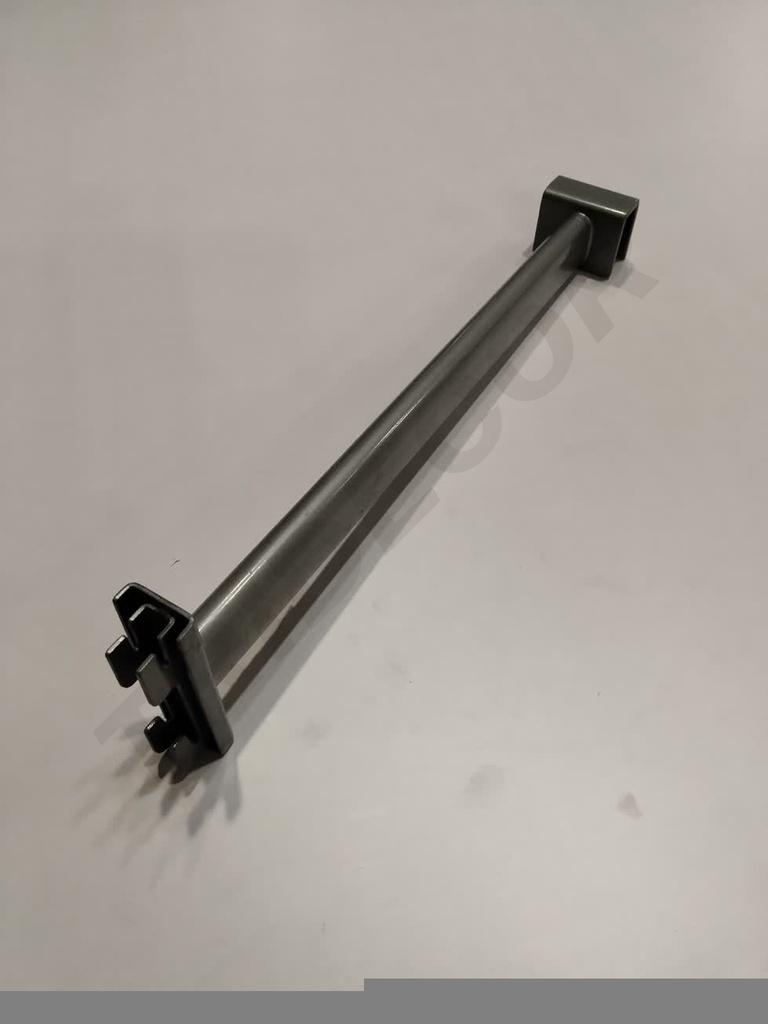 双鱼尾灰色卡扁管支架Soporte de Tubo Rectangular para sistema de estantería/cremallera 30 cm 50caja