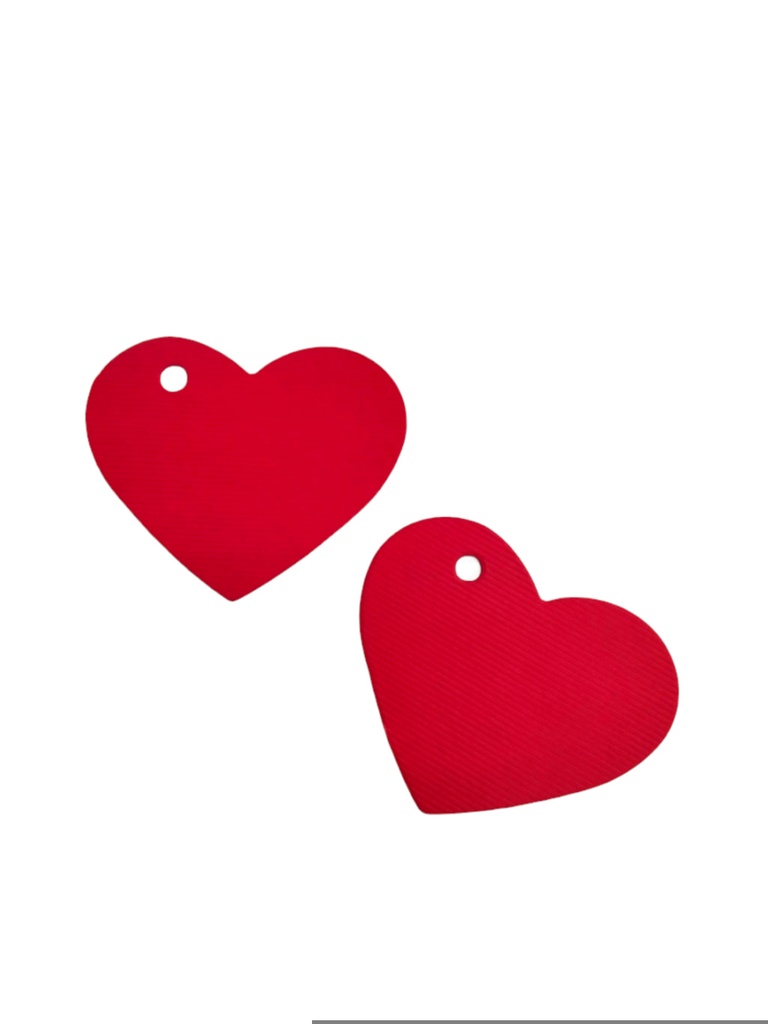 Etiquetas Colgantes en Forma de Corazón. Rojo Pequeñas 4.5X3.5cm 100/Paquete