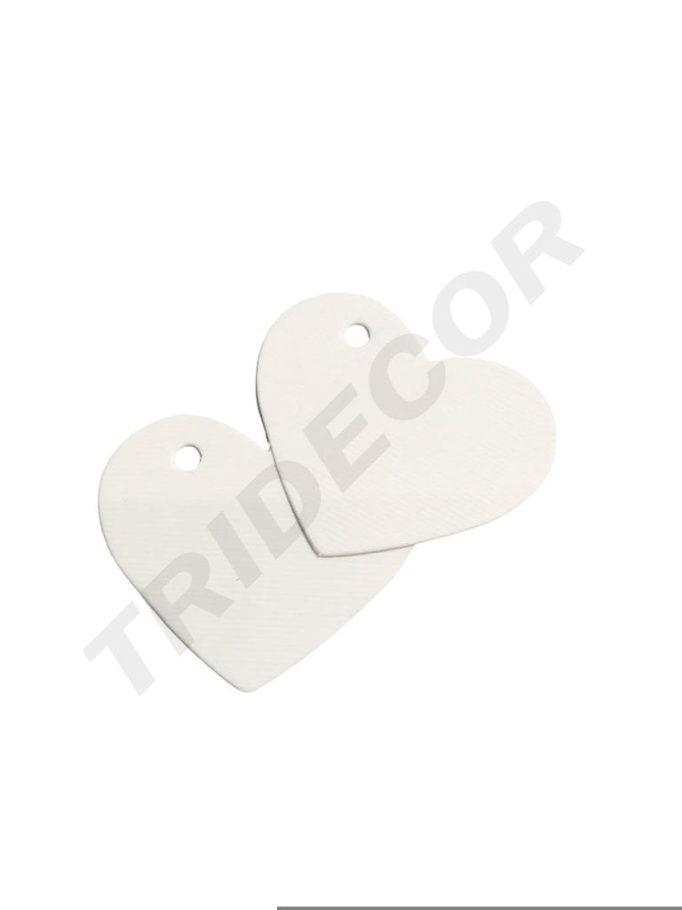 Etiquetas Colgantes en Forma de Corazón. Blanco Pequeñas 4.5X3.5cm 100/Paquete