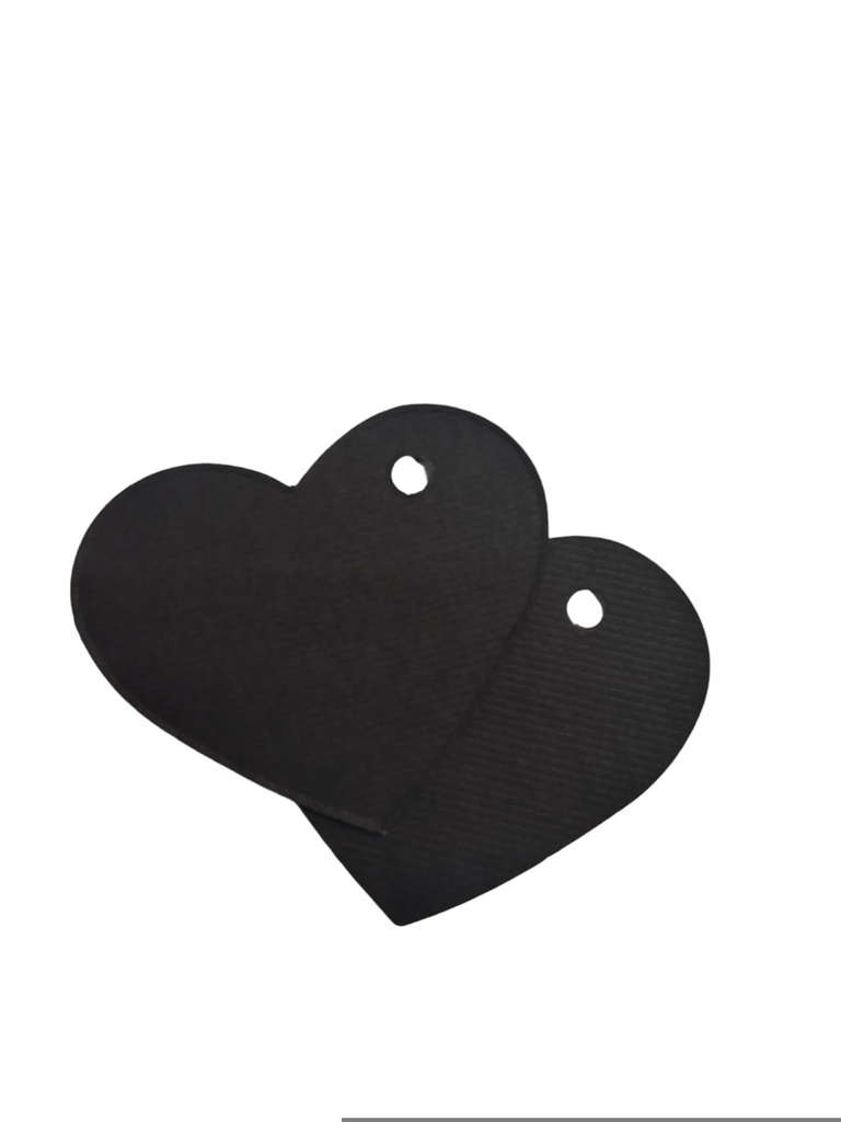 Etiquetas Colgantes En Forma De Corazón. Negro Pequeñas 4.5X3.5Cm 100/Paquete