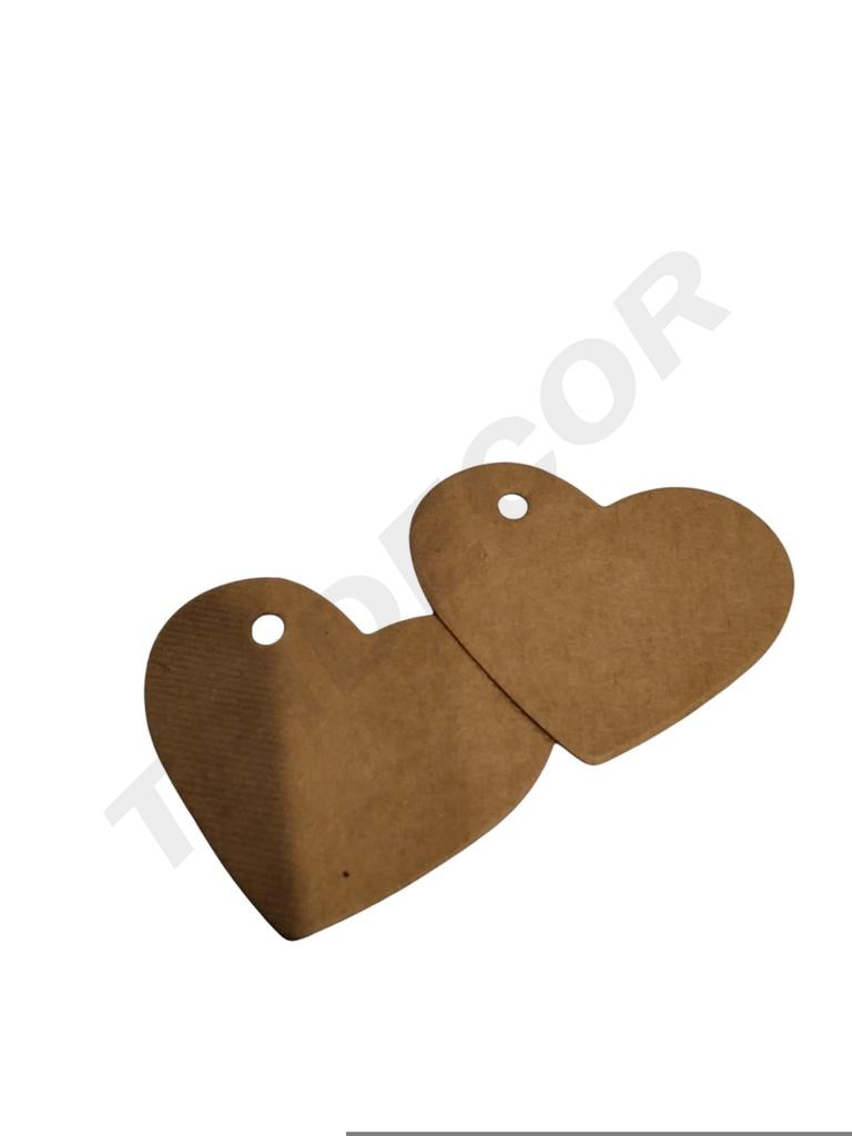 Etiquetas Colgantes en Forma de Corazón. Havana Pequeñas 4.5X3.5cm 100/Paquete