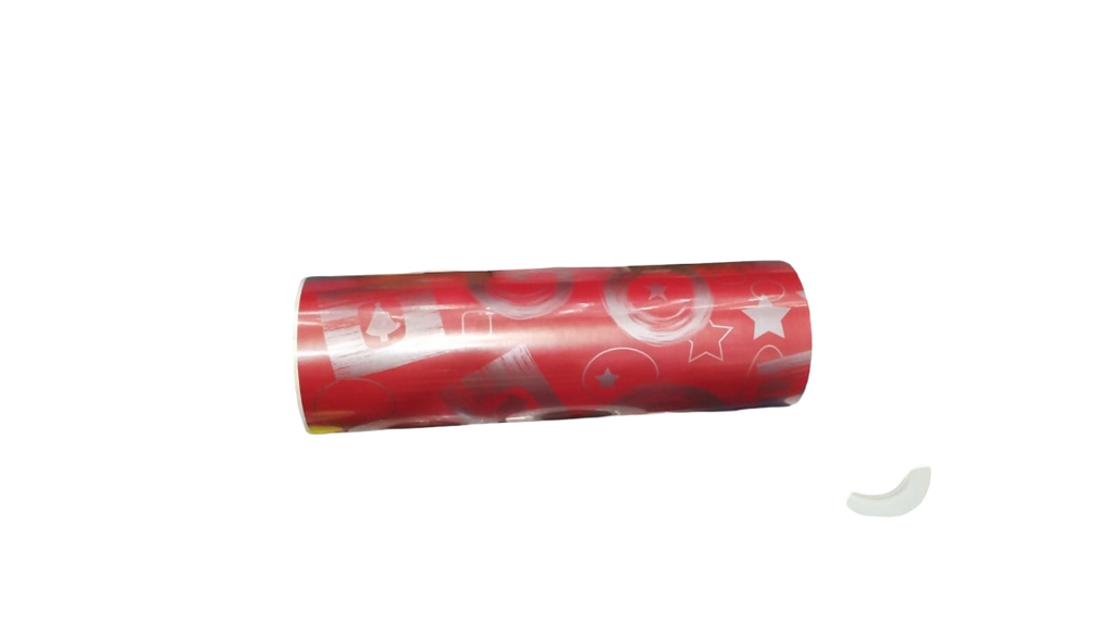 Papel De Regalo Estampado Navideño Rojo Y Plata 31 cm