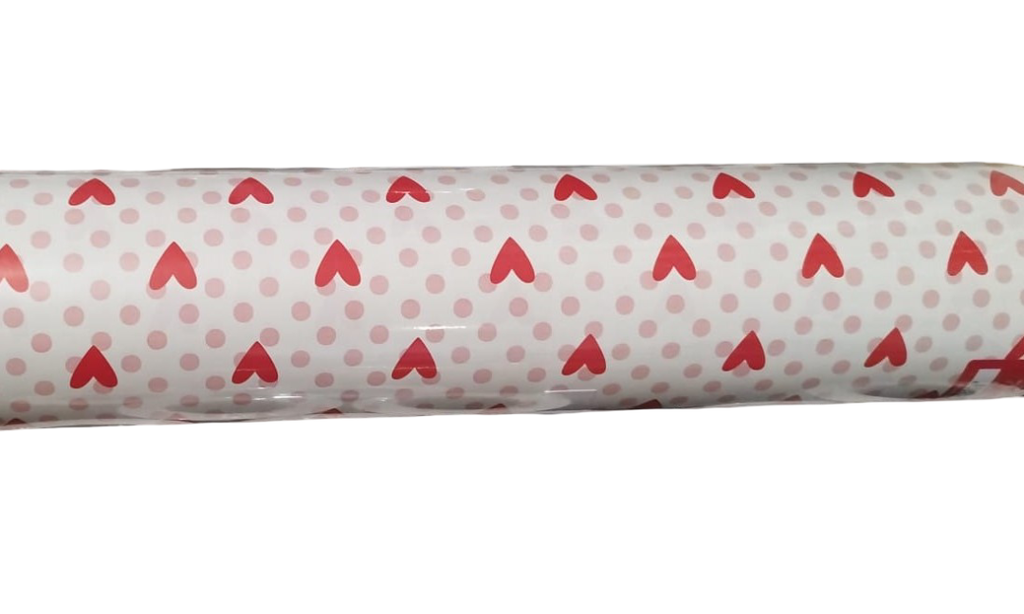 Bobina de Papel Regalo Corazones Rojos 62 cm