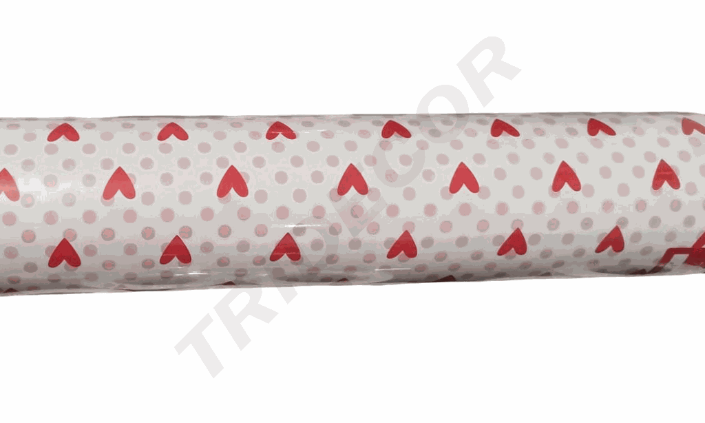 Bobina de Papel Regalo Corazones Rojos 62 cm