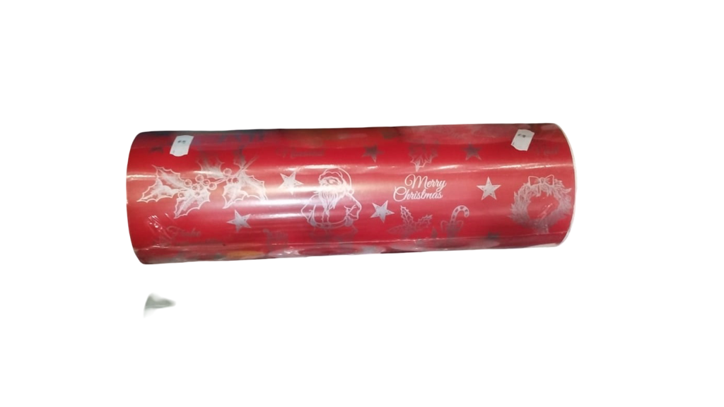 Papel de Regalo Motivo Navideño Rojo Y Plata 31cm 2Kg