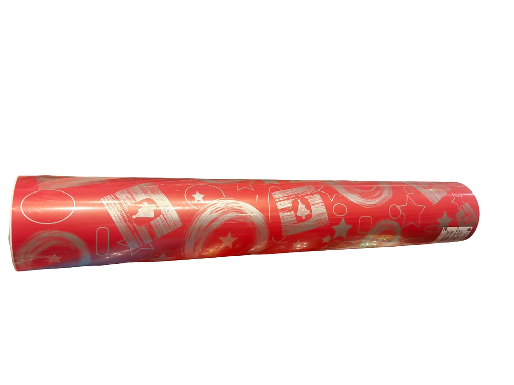Papel de Regalo Navidad Rojo y Plata 62 Cm 4Kg