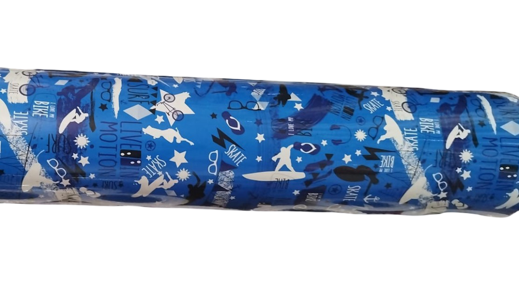 Bobina de Papel de Regalo Estampado Surf 62 cm