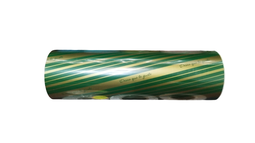 Papel De Regalo ¨Espero que te guste¨ Verde y Dorado 31cm