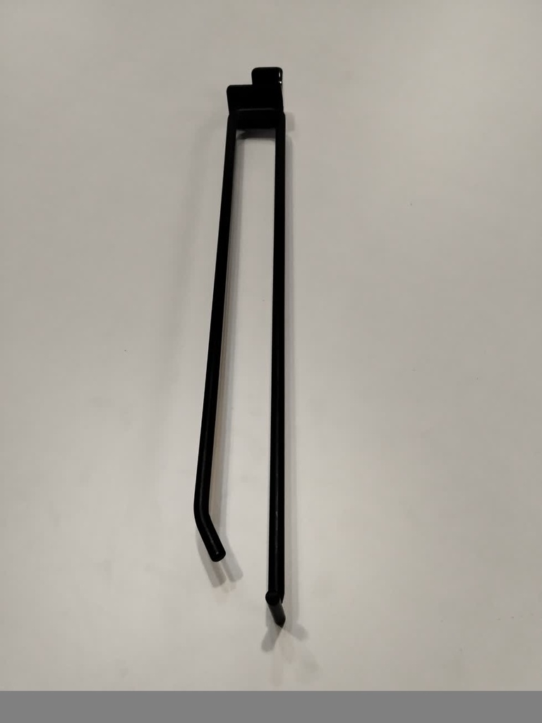 亚黑卡扁管双线六厘带价格牌 30cm， 30cm matte black hook for rectangle tube with price port