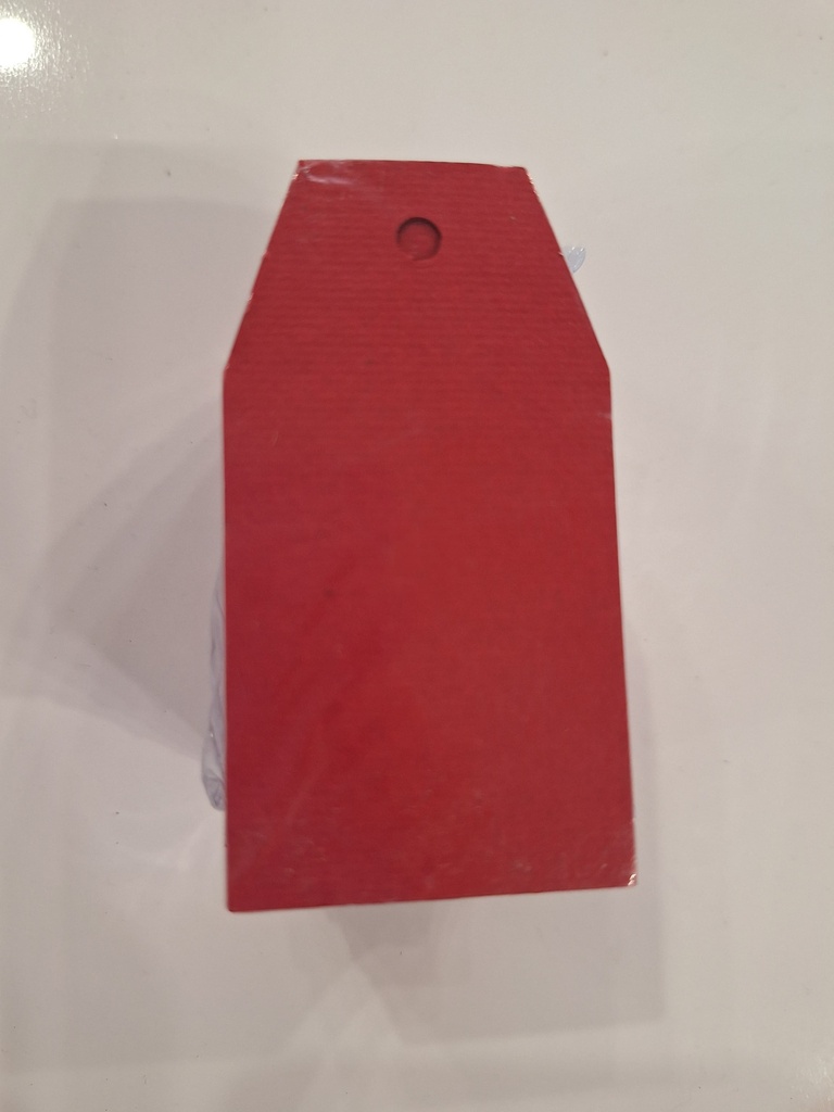 Etiquetas Troquelada En Pico Rojo Lisa 3.5X6.5cm 100/Paq