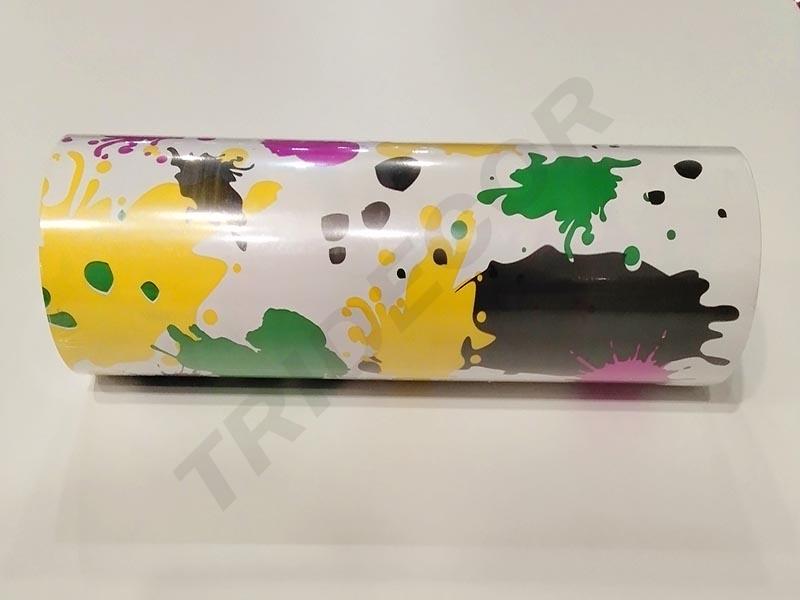 Papier d'emballage à pois colorés 31 cm