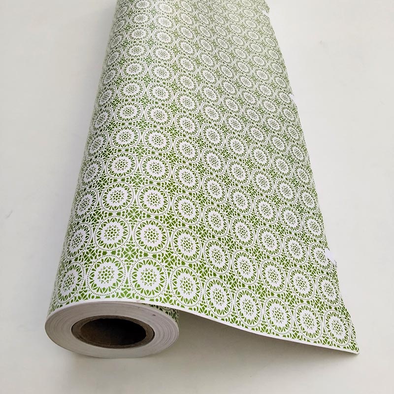 Papel de embrulho com borda verde 62 cm