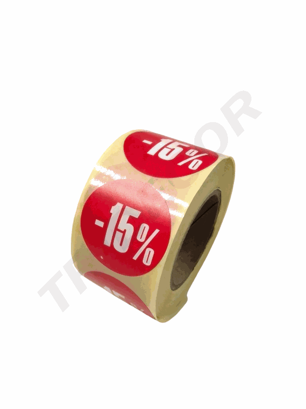 Pegatina De -15% 4Cm 500Pc