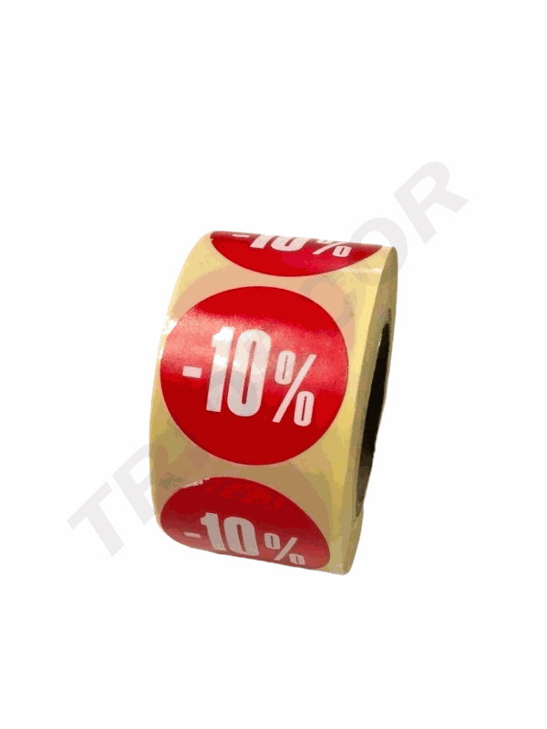 Pegatina De -10% 4Cm 500Pc