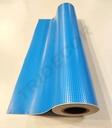 Rotolo di carta da regalo blu con puntini argento, largo 62 cm