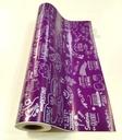 Rolă de ambalaj pentru cadou violetă cu fraze 62 cm
