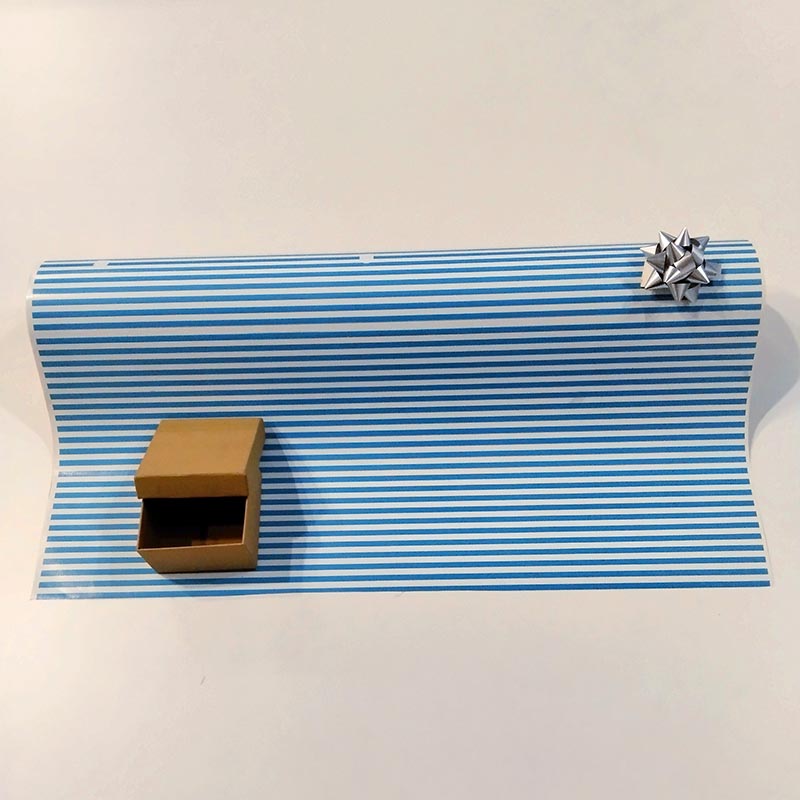 Papel De Regalo Con Diseño De Rayas Azules 62 Cm