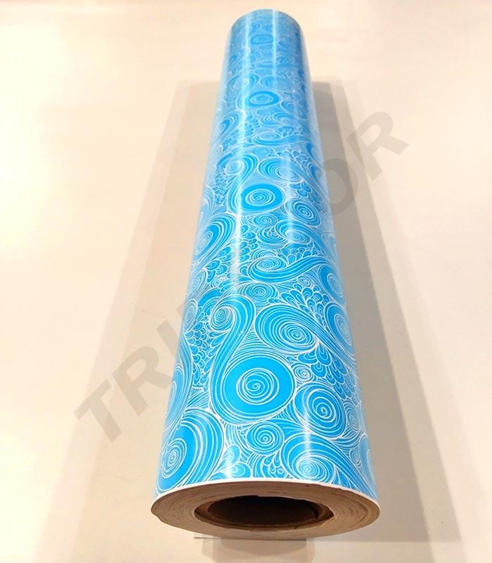 Papel de embrulho espiral azul 62 cm