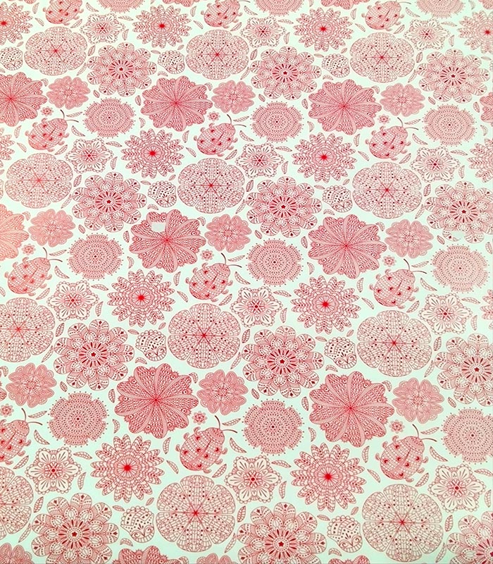 Papel De Envolver Mandalas Rojo 62 Cm