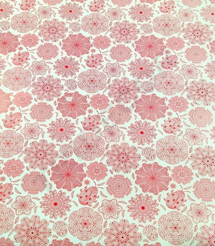Papel de regalo mandalas rojas 62 cm