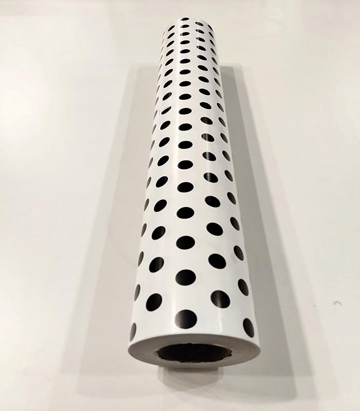 62 cm White Gift Wrap Rolls with Black Dots